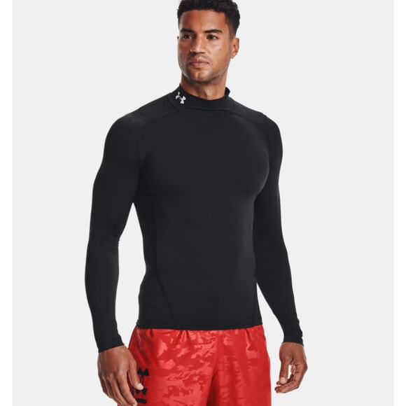 Under Armour Men's Small Black ColdGear Compression Mock Training Top OS27-28 - Picture 1 of 9